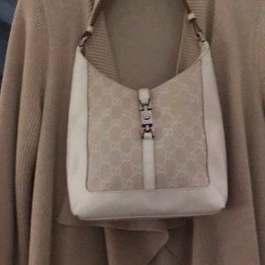 GUCCI GG CANVAS and LEATHER HOBO